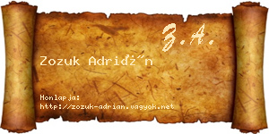 Zozuk Adrián névjegykártya